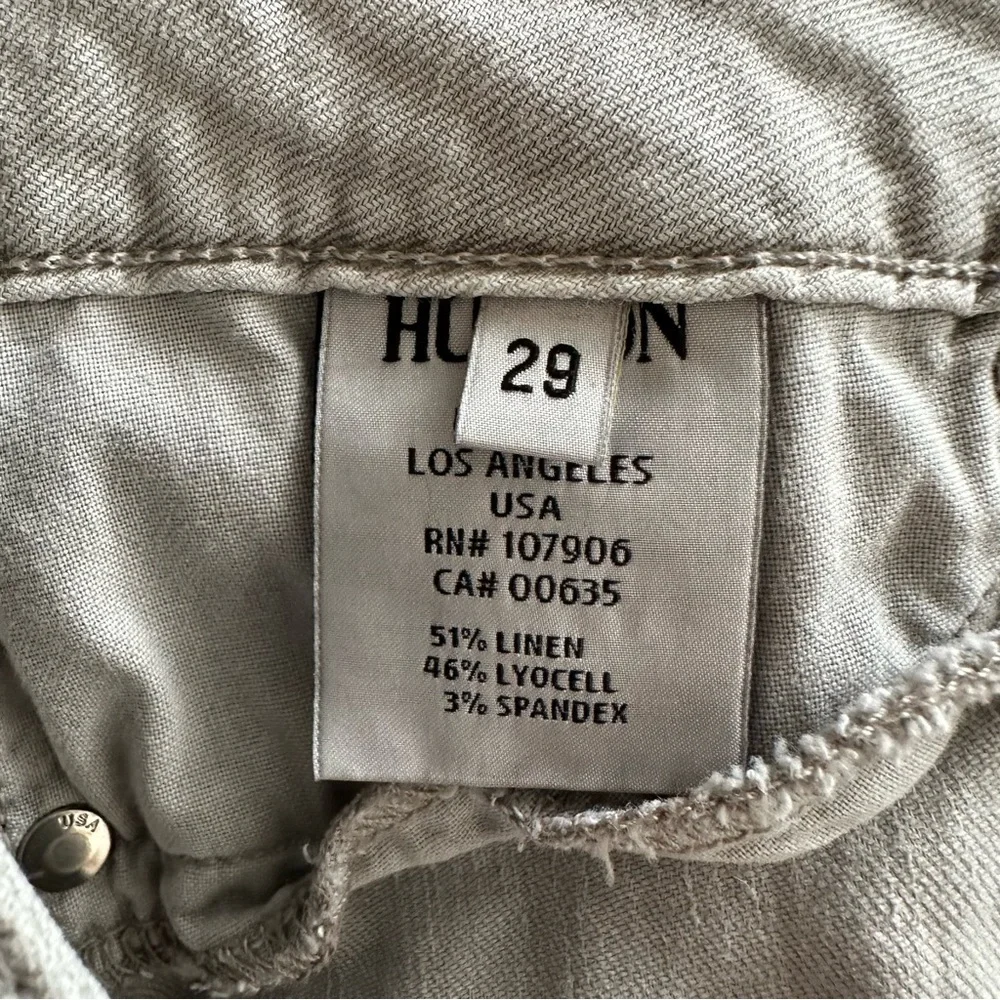 HUDSON Ferris Flare Low Rise Linen Lightweight Pants 29 in Oyster - Picture 9 of 10